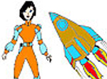 Space Woman and rocket coloring - играть онлайн бесплатно
